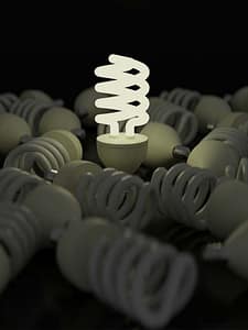Illustration d'éclairage de type CFL pour réaliser des économies d'énergie