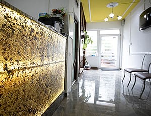 Utiliser une feuille de pierre pour habiller un hall d'entrée